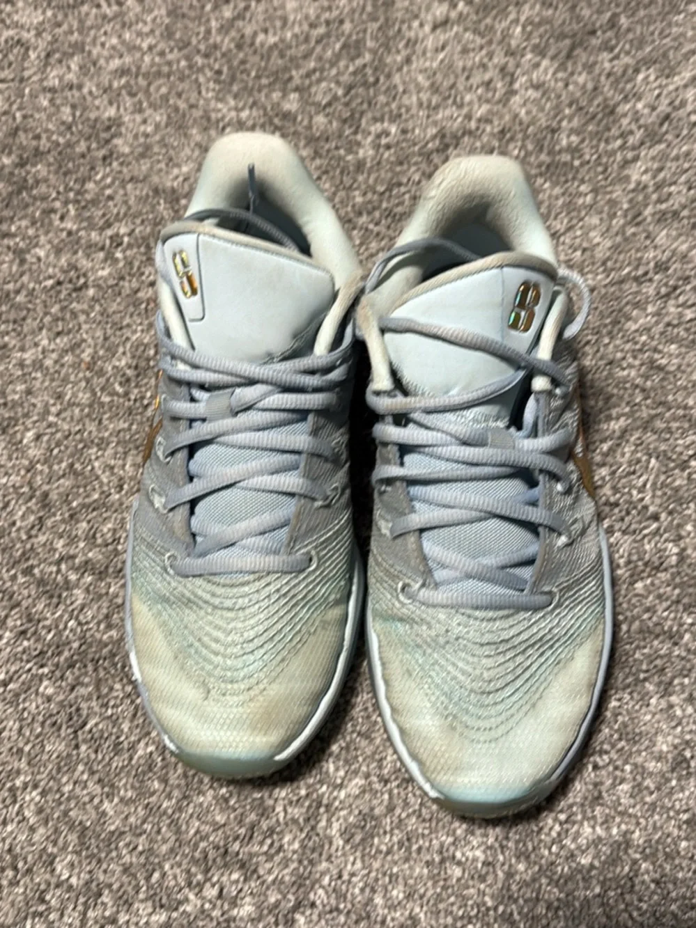 Nike Sabrina 3 EP Size 8 Iridescent Low-Top Sneakers with Gold Sequin Swoosh